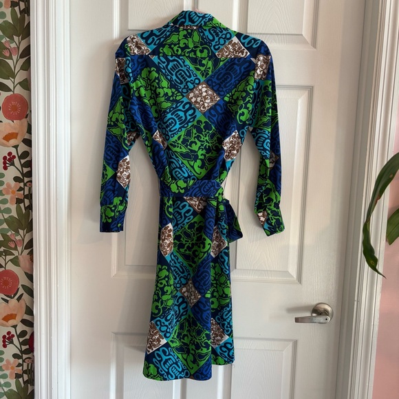 LAVIN vintage bright print shirt dress size 8 - Picture 8 of 9